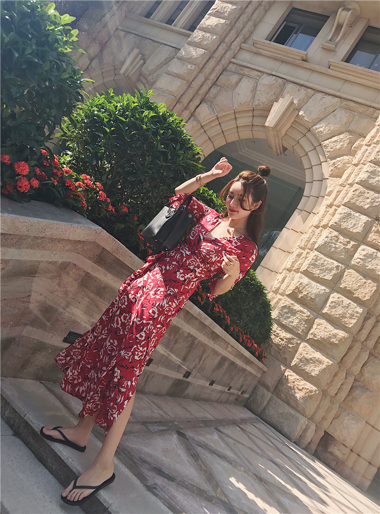 2018女装夏季女神出游泰国潮牌三亚普吉岛蜜月度假沙滩长裙连衣群