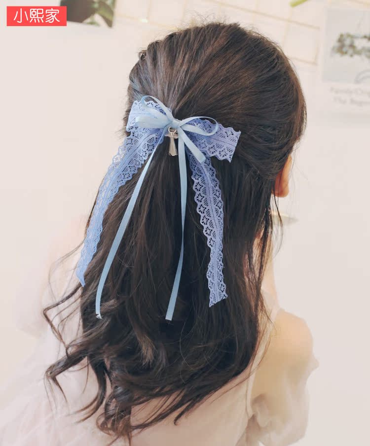 Xiaoxi gia đình cha mẹ trẻ em phụ kiện tóc nữ thần nơ ren streamer tóc ban nhạc cao su cô gái tóc dây thừng băng đô tai thỏ