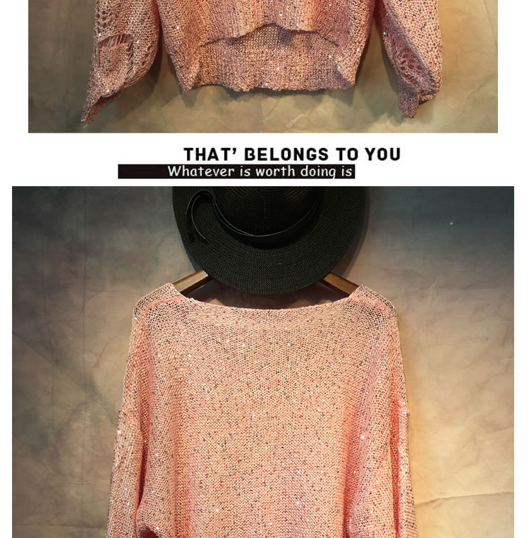 Áo len sequin nữ đầu mỏng phần mùa hè sáng màu áo sơ mi lụa rộng tay áo sơ mi dài tay chạm đáy áo sơ mi cỡ lớn áo len ao khoac len