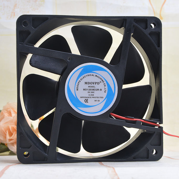 High air volume ball bearing MDOVPD 24V 0 35A 12038 MD12038D2R-B 12cm fan
