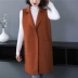 Hengyuanxiang len cardigan vest đan áo khoác bên ngoài của phụ nữ giữa mùa xuân và mùa thu cộng với kích thước áo khoác vest không tay 200 catties - Áo vest Áo vest