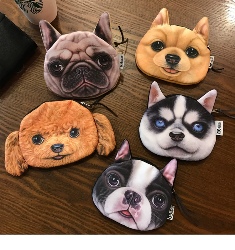 Cat Fan Bản gốc Dog Coin Purse Nữ Mini Dễ thương Sinh viên Hàn Quốc Vải Hand Lấy Coin Bag Gói thẻ