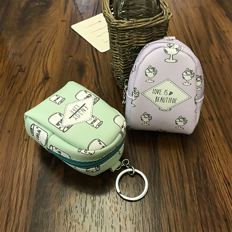 Mới túi nhỏ ví nữ mini dễ thương Hàn Quốc sinh viên treo chìa khóa nhỏ túi tiền xu tươi ví nữ