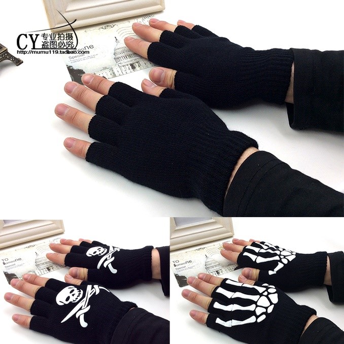 Men's Children's Cycling Boys' Warm Winter Boys Dew Gloves Black Semi-Driving Boys Card