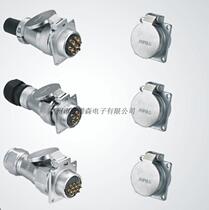 AOPULO AK24K12Z square flange metal cover socket 24J12TQ round aviation plug