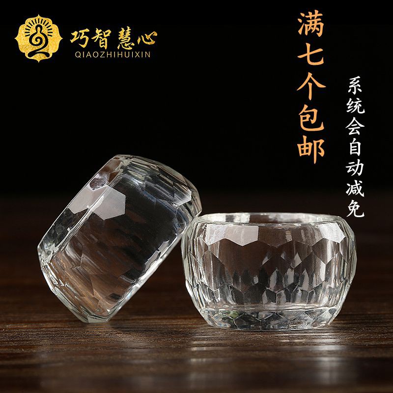 Tsun Giuo Buddha supplies 6cm Buddha's first eight cups for Buddha's sacred glass fine white crystal glass seven water bowl