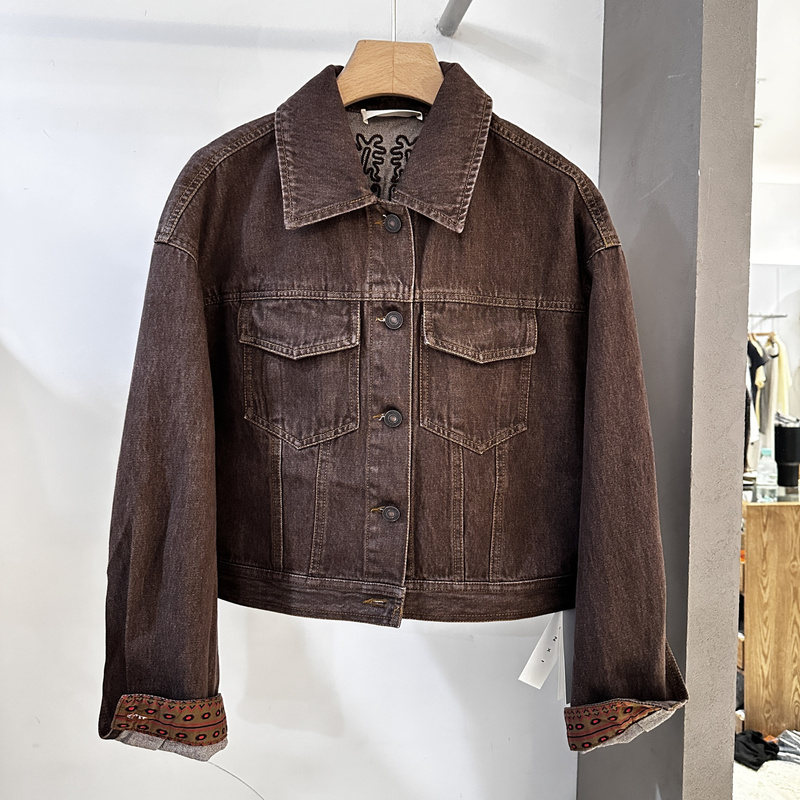 Melard Denim Jacket 2026 Spring New Short Style Turn-Down Collar Workwear Jacket for Petite Women 20857