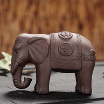 Grace purple sand tea pet elephant lucky gold Chan boutique tea accessories creative small ornaments spray water handmade tea play
