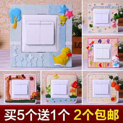 Switch stickers home accessories resin wall stickers creative European cartoon pastoral switch cover switch protective cover socket stickers