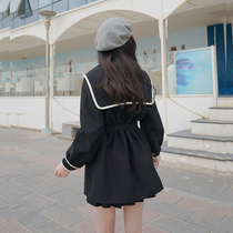 Wind Coat Girl Academy Wind short section Small sub 2021 new spring autumn Inn Wind students minus age Han version Leisure jacket