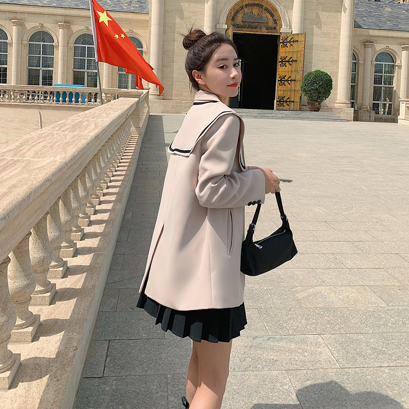 College style small suit jacket female spring and autumn 2023 new Korean version loose high-end fried street casual suit jacket