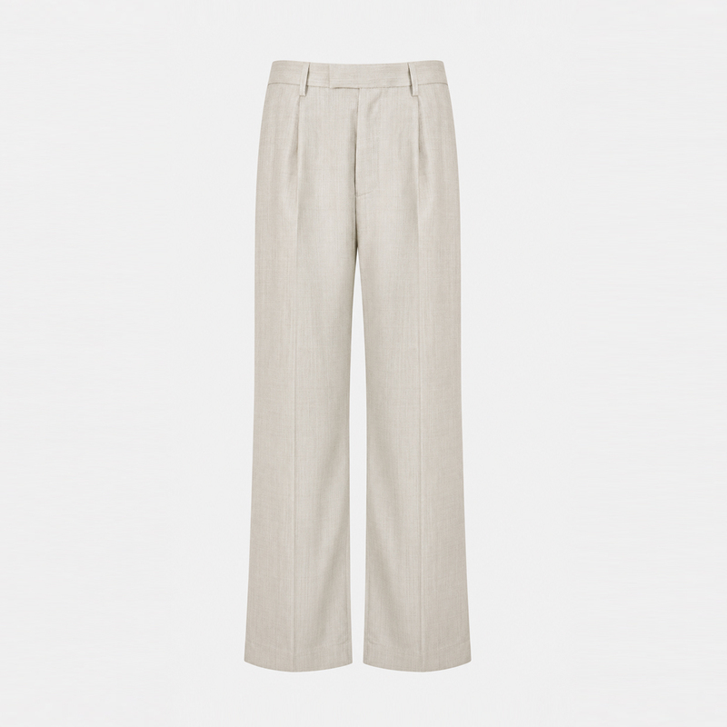 Life One'Japanese Imported Nikke Yarn-Dyed 100% Wool' Life Trousers Aur Single Pleat Casual Trousers