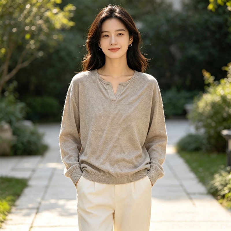 Shuangyu Lu Hemp Knitwear Loose Women's Long-Sleeved Cardigan Ribbed Knitwear 536 Shuangyu Lu Hemp Knitwear Loose Women's Long-Sleeved Cardigan Ribbed Knitwear 536