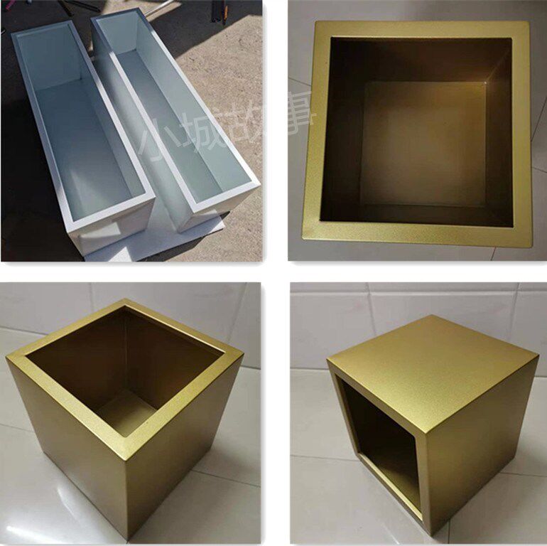 Outdoor metal stainless steel flower box flower pond altar is rectangular flower trough sales department swing combination planting flower art
