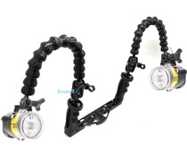 Diving photography supplementary light flashlight underwater flashing light tg5 t6g black card camera case double grip snake arm bracket