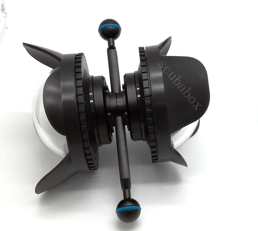 Underwater Photography Diving Camera Case Dual Lens Holder Dual M67 Underwater Micromirror Fisheye Filter Lens Holder