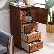 Living room crevice storage cabinet Solid wood thickened open door drawer type 35 40cm Kitchen storage rack finishing crevice cabinet