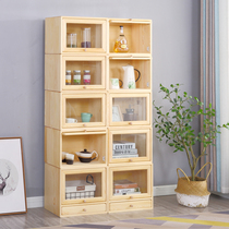 Bookcase storage rack Clamshell with door locker Free combination Floor shelf Student small box lattice cabinet