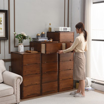 Chest of drawers Solid wood simple modern 45 50cm wide and deep Living room drawer storage storage cabinet Bedroom chest of drawers