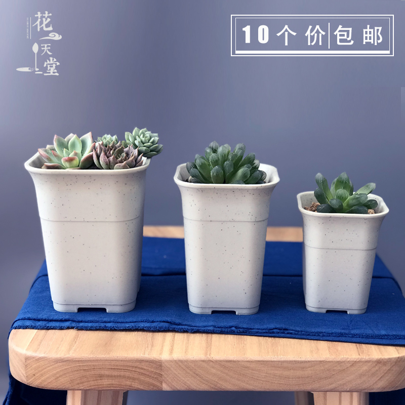 Square Vientiane pot plastic thickened frosted high waist Vientiane pot twelve rolls of succulents flower pots 10 prices