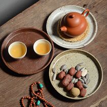 Jingdezhen handmade Japanese coarse pottery dry foam pot kung fu tea set small tea tray tea dish