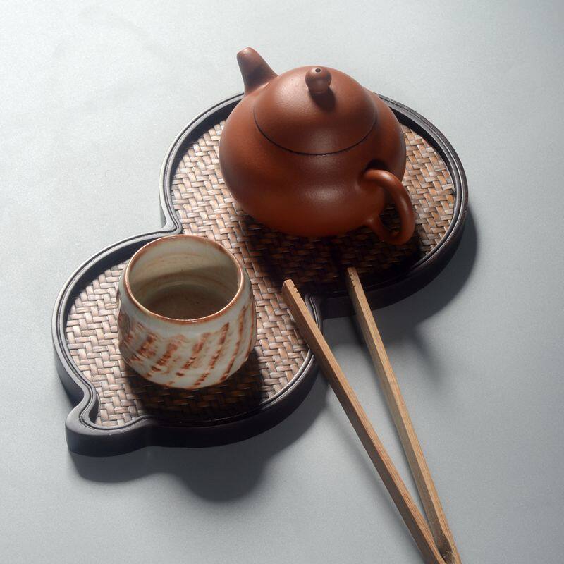 Day Style Brief Retro Retro Retro Bamboo Mat surface dry foam Pot Bearing Tea Set Purple Cassera Pot Mat Cup Cushion