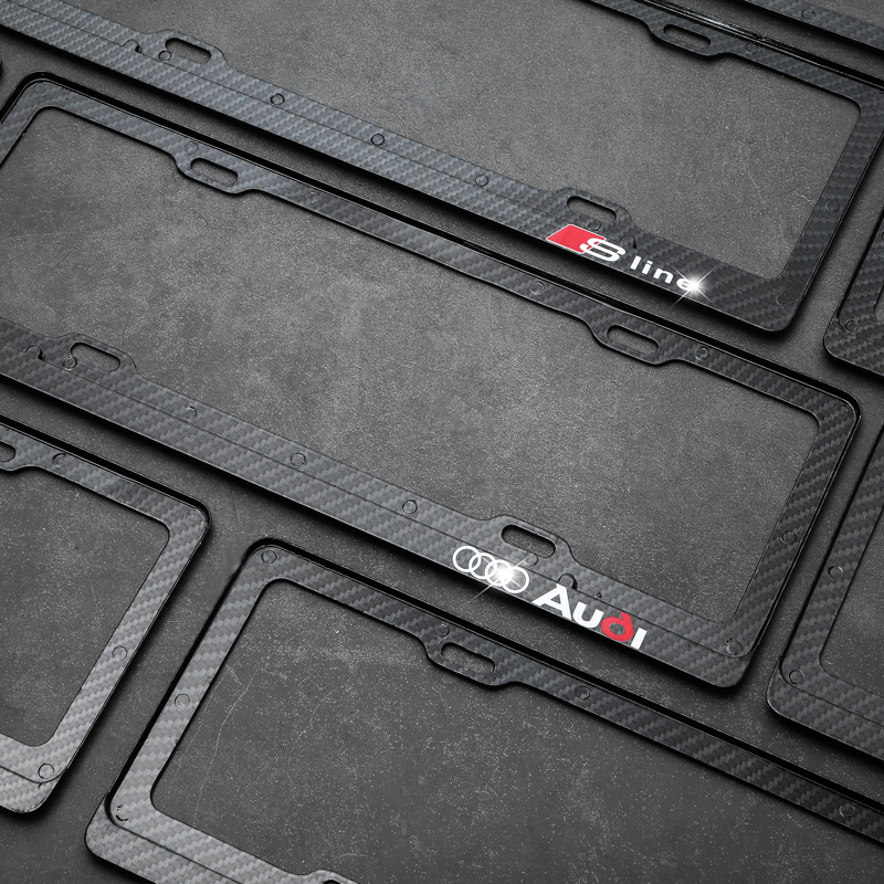 Applicable Audi license plate A1 A1 A3 A3 A6L A6L A8 Q2L Q2L Q3 Q5 Q7 Q7 Q7 carbon fiber modification license plate box-Taobao