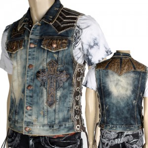 Book a denim waistcoat a week to the goods bikegear Shoulder Hareindian Rider Riding Vest