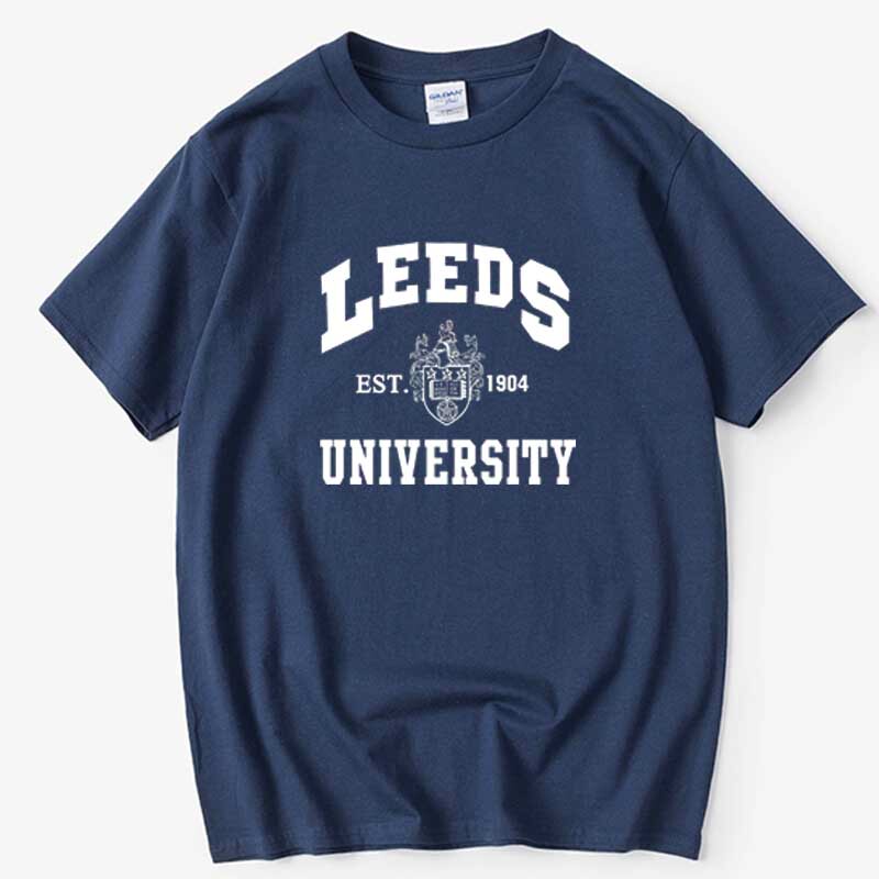 University of Leeds Short-Sleeved Clothing, Leeds University T-Shirts, Souvenirs, Peripheral School Uniforms, Round Neck Shirts for Men and Women