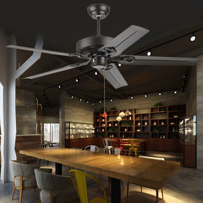 Mute Home Ceiling Fan Dining Room Black Retro Industrial