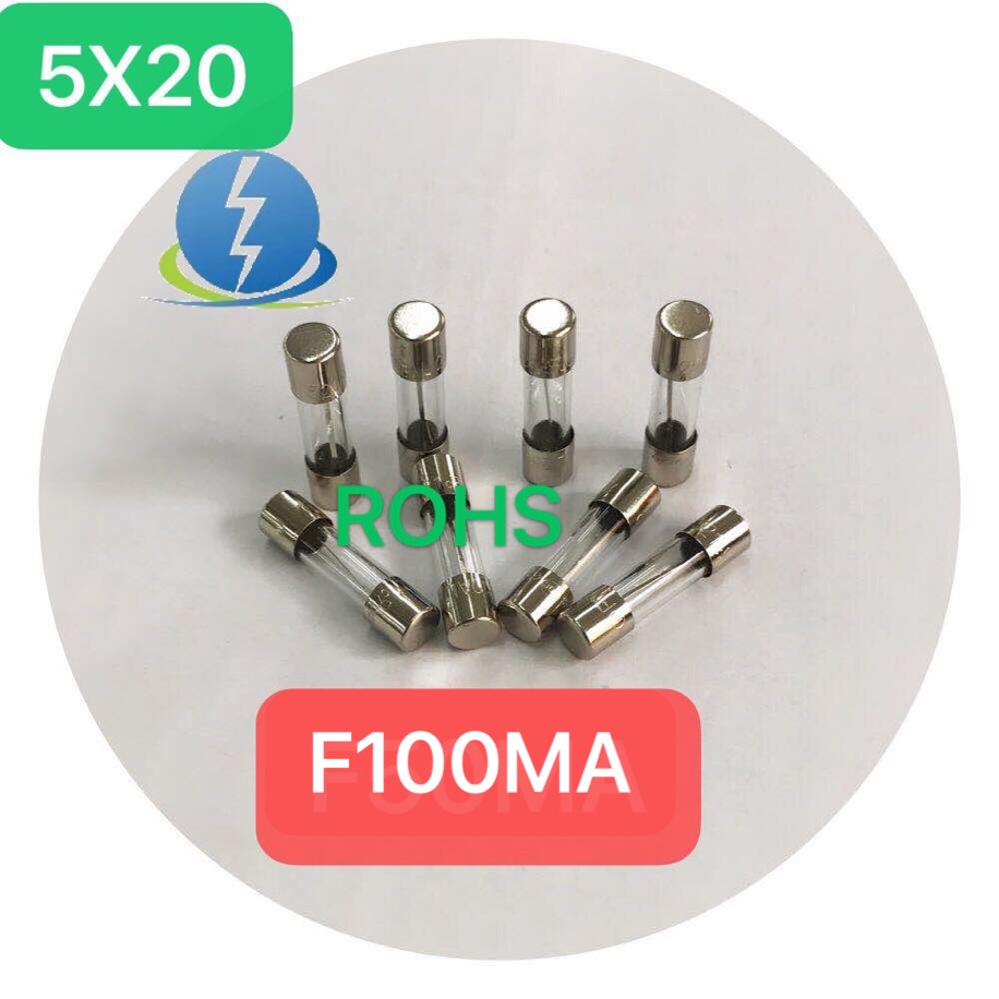 5*20 small current environmental protection certified glass monomer without lead F100MAF0 1A250V fuse tube