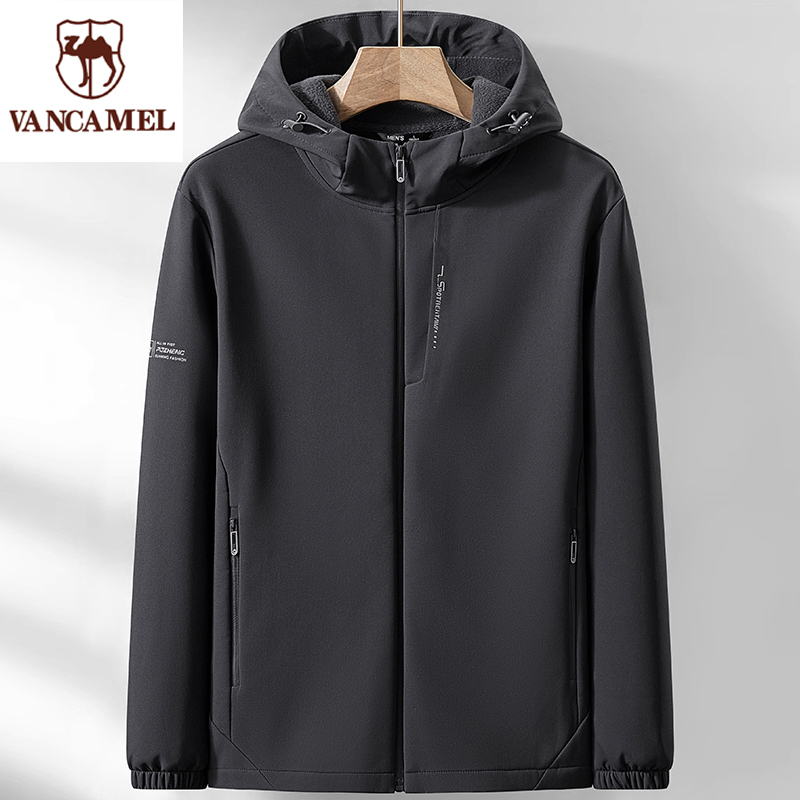 Western Camel Soft Shell Jacket Plus Velvet Outdoor Jacket for Men and Women Thickened Windproof and Waterproof Jacket Travel Mountaineering Clothing Trendy