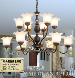 European style chandelier living room lamp duplex staircase hollow large chandelier modern creative personality branch type 12-head double-layer chandelier