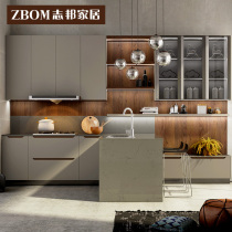 Zhibang kitchen cabinet decoration overall custom modern European quartz stone countertop economical small apartment Havana