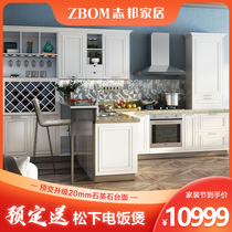 Zhibang cabinet custom kitchen whole kitchen cabinet economic decoration quartz stone countertop Eden time