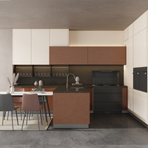 Zhibang Home Cabinets Customized Kitchen Kitchen Cabinets Overall Open One-piece Quartz Stone Countertop Stove Cabinet Xingjue