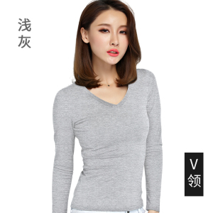 【验货推荐】女士纯棉长袖T恤修身打底衫