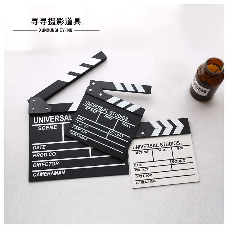 Movie Clapping Board Directors Board Play Board Wedding Dress Children Photo Gallery Shooting Photographic Props Photo Black Field Scoreboard
