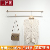 Clothing store display rack on the wall hangers Womens store shelves are hanging stainless steel clothes rack Nordic Korean version