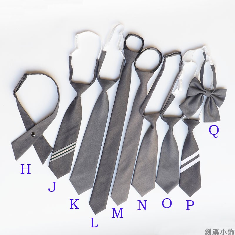 Cyndi Wang Style Gray Tie Korean Version Lazy No-Tie Jk Small Tie Unisex Couple Woven Tie Bow Tie