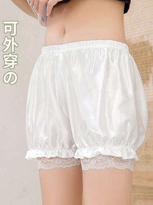 Japanese-style lace-edge safety pants, women's summer leggings, lolita pumpkin pants, anti-glare JK flower bud safety pants and shorts