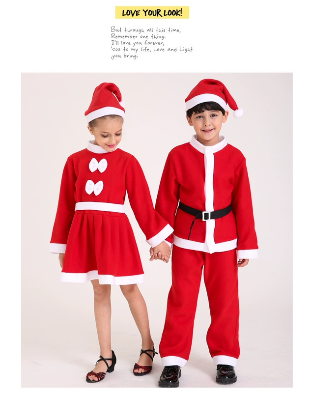 Trang phục Giáng sinh cho trẻ em Santa Claus Quần áo bé trai Bé gái Giáng sinh cho thấy Trang phục Dress Up trang phục biểu diễn