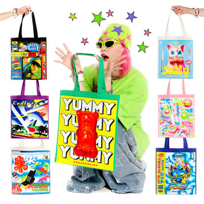 DeadEndKids original design fun and versatile INS colorful commuter single-shoulder tote bag large canvas bag
