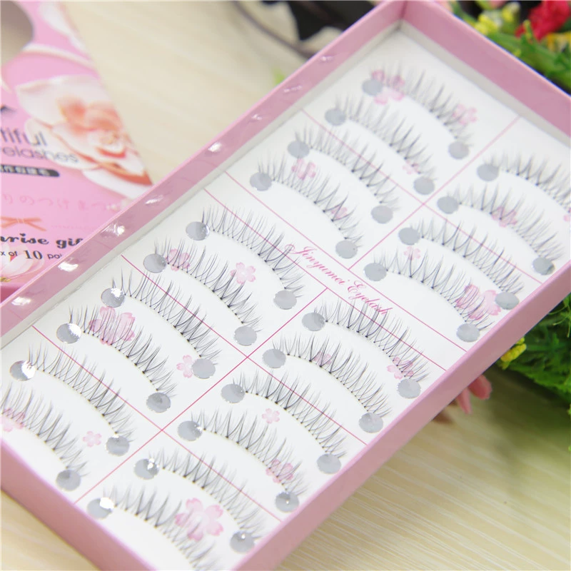W08 Jin Yumei ngắn trước mười đôi cô dâu trang điểm lông mi giả tự nhiên gầy lông thực tế trang điểm hàng ngày - Lông mi giả mi lông chồn