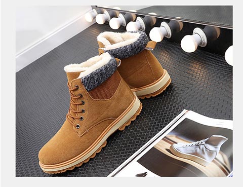 Giày cotton mùa đông nam cộng với nhung giày tuyết nam Giày nam giày đế mềm chống thấm nước dày ấm Martin ủng cotton ngắn giày boot nam da lộn