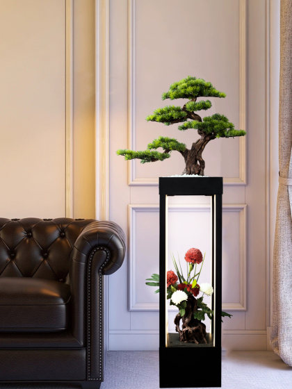 Simulated Welcoming Pine Tree Living Room Floor-Standing Ornament Fake Tree Bonsai Hotel Office Entrance Green Plant Decoration Opening Gift