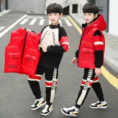 Korean children's set boys' autumn suit 2021 Korean version of the new middle-aged boy boy spring and autumn handsome three-piece set