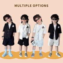 Korean boy dress host flower girl catwalk childrens suit summer boy performance suit primary school student suit trend