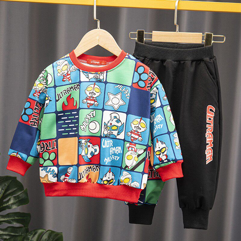Ottman clothes boy spring clothing suit 2022 new spring fall Little children boy pure cotton casual blouse two sets