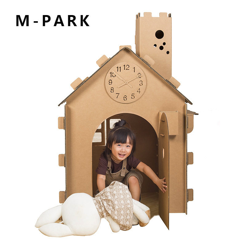 Carton House Super Large DIY Toy Cottage Coloring Creative Children's Game House Tent Climbing Hole Over Home Furniture